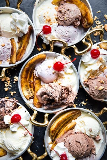 Banana Fosters Ice Cream Sundae